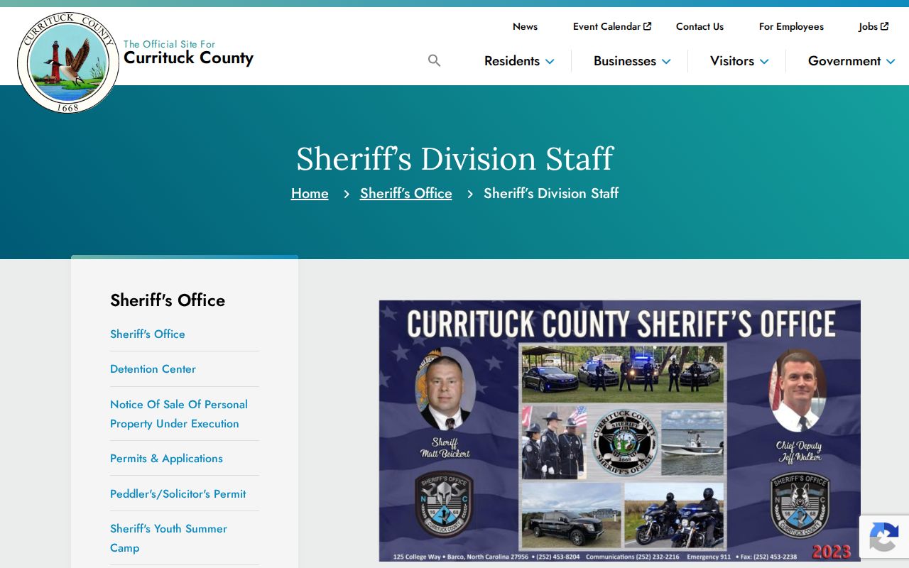 Currituck County Sheriff’s Division official page